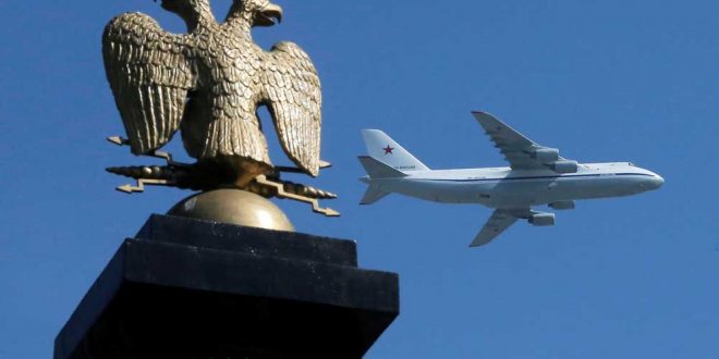 жесткая посадка Ан-124 попала на видео